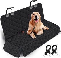 Premium Waterproof Dog Car Seat Cover - Non-Slip Back Seat Protector for Most Cars, Trucks, and SUVs with Middle Armrest Compatibility - Black