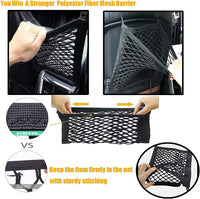 FALCALE Pet Barrier Dog Car Net Barrier with Auto Safety Mesh Organizer Baby Stretchable Storage Bag Universal for Cars, SUV, Truck -Easy Install,Safer to Drive with Children and Pets