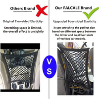FALCALE Pet Barrier Dog Car Net Barrier with Auto Safety Mesh Organizer Baby Stretchable Storage Bag Universal for Cars, SUV, Truck -Easy Install,Safer to Drive with Children and Pets